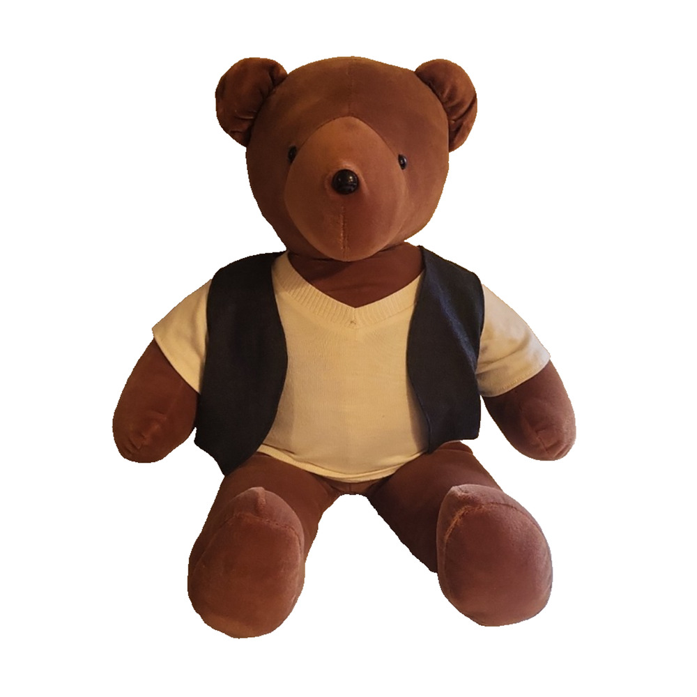 North American Bear Company 1979 Stuffed Toy Plush 21" Tall Brown Boy Bear Vest
